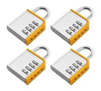 Pack of 4 Combination Security Padlocks | Zinc Alloy Body with Steel Shackle | Resettable 4 Digit Combination - 10,000 Possible Codes | Ideal for Luggage, suitcases, Gym lockers, cupboards, toolboxes
