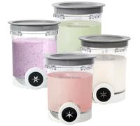 Pack of 4 Containers for Ninja Creami Swirl Pints and Lid, Ice Container Compatible NC700 NC701 Series Ninja Creami Swirl Pints, BPA-Free and Dishwasher Safe (4 Pieces)