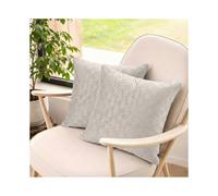 (Pack of 4, Cream) Check Design Velvet Filled Cushions 18x18inches -Luxury Super Doft with Filler Inner