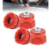Pack of 4 Cup Brush Angle Grinder M14 Nylon Brush Drill Nylon Brush 75 mm Wire Brush for Deburring Rust Removal and Paint Removal