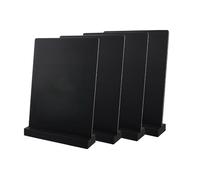 Pack of 4 Deflecto Double-Sided Table Chalkboard Sign, Freestanding Mini Display for Cafés, Weddings, Parties, Menus, Event Labels, Tabletop Message Board for Home or Business - Black A5