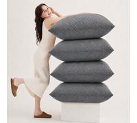 (Pack of 4, Diamond Velvet Cushion Grey) Luxury Velvet Filled Cushions Pack of 1, 2 & 4 Quilted Cushion Pads