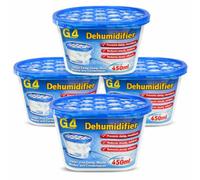 Pack of 4 Disposable Dehumidifier Moisture Absorbers - Interior Damp & Condensation Remover, Anti-Mould Humidity Traps for Home, Bathroom, Kitchen, Bedroom, Wardrobe & Windows