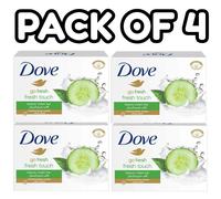 (PACK OF 4) DOVE Go Fresh Beauty Cream Bar Soap Fresh Touch 135g |Cucumber & Green Tea Scent |Softer, Smoother & Healthier-Looking Skin