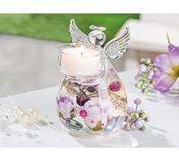 Pack of 4 Dreamlight, Tealight Candle Holder, Angel Petit Medium, Glass, Purple, PU 4, H. 12 cm, D. 8 cm