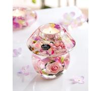 Pack of 4 Dreamlight, Tealight Candle Holder, Noblesse Smart, Glass, Pink, PU 4, Height: 11 cm, Diameter: 11 cm