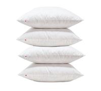 Lancashire Textiles Duck Feather Cushion Pads Generously Filled with Ethically Sourced Feathers Encased in Pure Cotton Cambric Cover - Pack of 4-20" x 20" (50cm x 50cm)