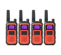 Pack of 4 Dynascan Rugged PMR446 walkie-talkies A set of four robust PMR446 radios designed for professional use, IP67-certified, with a long battery