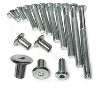 (Pack of 4 Each) M8 JOINT FIXING FURNITURE CONNECTOR BOLTS For BED COT BUNK DESK ++ Including 8 x 16mm FLAT CAP NUTS (M8 x 45mm)