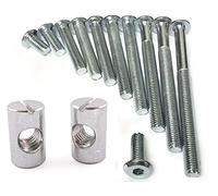 (Pack of 4 Each) M8 JOINT FIXING FURNITURE CONNECTOR BOLTS SHOP UNIT FITTING BED COT BUNK DESK W/ 8 x 20MM CROSS DOWEL BARREL NUTS (M8 x 80mm)
