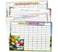 Pack of 4 - Easter Multipack Fundraising Scratch Cards - A4 Size - 100 Squares and Scratch Off Winner for Charity