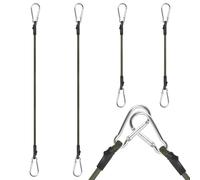 Pack of 4 Elastic Straps with Carabiner, 30/60 cm Luggage Tensioner with Hooks, Tie Down Straps de Hooks, Luggage, Strong Luggage Tensioner Expander with Carabiner Hook, Tension Rope Rubber Tensioner