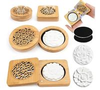 Pack of 4 Essential Oil Diffuser Essential Oils Small with 2 Wooden Diffuser Essential Oils Incense Box for Aromatherapy in Bedroom, Bathroom, Office and Car, Travel