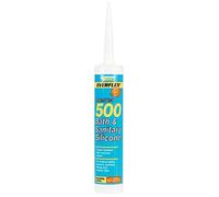 Everbuild 500TR-EB Everflex Bath and Sanitary Silicone, Anti-Fungal Silicone Sealant, Transparent, 295 ml