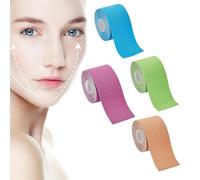 Pack of 4 Face Lifting Tape, Anti-Wrinkle Plasters, Multifunctional Face Tape for Skin Tightening, Wrinkle Patches for Forehead, Eyes and Lips (Skin Colour, Purple, Green, Blue)