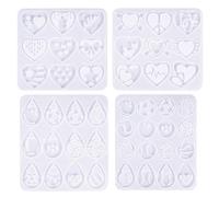 Pack of 4 flexible silicone moulds, jewellery accessories, moulds suitable for handmade football earrings and key rings