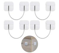Pack of 4 Fridge Lock with Two Buttons, Self-Adhesive Drawers, Child Lock, Cabinet Lock, Fridge Lock for Children Under 5 Years, Suitable for Refrigerators