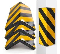 Pack of 4 Garage Edge Protectors, Self-Adhesive, EVA Foam Door Edge Protectors with Black/Yellow Warning Strips, Door Edge Protection, Wall Protection for Garages, Parking Lots to Prevent Scratches