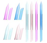 Pack of 4 Glass Files for Nails, Round Cleaning, Cuticle Pusher, Nail File, Nail Files, Double-Sided Fingernail File, Professional Double-Sided Crystal Surface, Glass Nail File for DIY