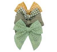 Pack of 4 Gorgeous Fable Bow Hair Clips for Girls Women Linen Hair Bow Alligator Clips Toddler Baby Mom Young Girl Hair Accessories (Olive)