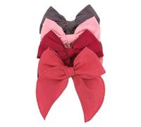 Pack of 4 Gorgeous Fable Bow Hair Clips for Girls Women Linen Hair Bow Alligator Clips Toddler Baby Mom Young Girl Hair Accessories (Cinnabar)