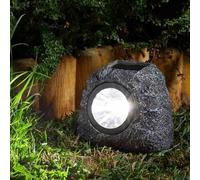 4 Pack Rock Solar Garden Light Ornament Decoration White LED - 10cm by Smart Solar