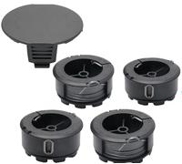 Pack of 4 grass trimmer thread spool, 1 trimmer cover, compatible with Bosch UniversalGrassCut 18 18-26 18-260, interchangeable with F016800570 replacement spool.