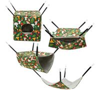 Pack of 4 Hamster Hammocks House, Hanging Swing Small Animals Bed Linen, Washable Rat Cage Accessories, Soft Plush Guinea Pig Bed Toy for Ferrets Rats Guinea Pigs Parrot (Green)