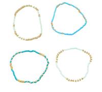 Pack Of 4 Handmade Bead Bracelets Wrist Chain Jewelry Showcasing A Trendy Beach Vibes For Parties And Holidays