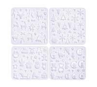Pack of 4 Handmade Silicone Earring Molds Silicone Earring Mold with Christmas Designs for Individualized Jewelry Craft