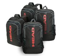 Pack of 4 Head Base Backpack 17L padel backpacks Black/Red