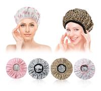 Pack of 4 Heat Caps for Deep Conditioning, Double Layer Deep Conditioning Cap, Aluminium Foil Hair Processing Caps, Reusable Shower Caps Steam Caps for Home, Salon, Hot Oil Hair Behan
