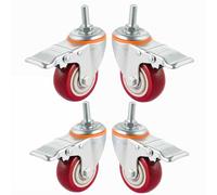 Pack of 4 Heavy Duty Caster Wheels with Brake 3" 4", M16*30mm Threaded Stem Industrial Castor Capacity 794/990 Lbs, Replacement Swivel Caster for Furniture Workbench (Size : 3"/75mm (One Col