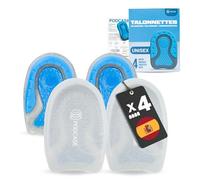 Pack of 4 Heel Cups to Correct Plantar Fasciitis and Calcaneo Spur - Silicone Insoles for Men and Women - Gel Spur Pad - Unisex - Transparent