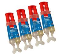 (Pack of 4) Hilka 2 Part Epoxy Resin Syringe Precision Hard Setting Adhesive Glue