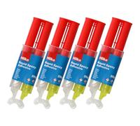 (PACK OF 4) Hilka 2 Part Epoxy Syringe Quick Setting Adhesive Glue Plastic Metal Wood