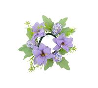Pack Of 4 Holder Rings With Artificial Flower Colorful Eggs Wine Bottle Wreath Decorative Rings Wreath Indoor Decoration