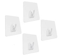 Pack of 4 - Hooks Nano Technology - Stronger Than Suckers - Repositionable Stick Hook to Infinity