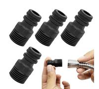 Pack of 4 Hose Connectors Garden Hose Coupling Garden Hose Tap Nipple 1/2 Inch Hose Connection G1/2 Male Thread for Tap Adapter Garden Hose