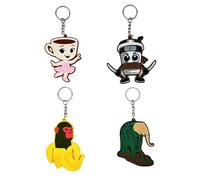 Pack of 4 Italian Memes Brainrot Keychains. Chimpanzini Bananini, Lirilí Larilá, Cappuccino Assassino, Ballerina Cappuccina. Viral Humor 3D Printed. 13 cm. Original Collectible Gift. Brrot, clear, 13