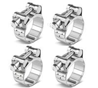Pack of 4 Joint Bolt Clamps, Stainless Steel 304, Adjustable Hose Clamps, Clamping Range 52-55 mm for Hose Attachment, Pool Hose, Gas Line and Garden