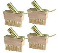 Pack of 4 Joint Brush, Steel Weed Brush with Handle, Metal Bristles and Scraper Against Weeds
