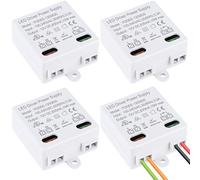 Pack of 4 LED Transformer Mini 12 V/DC: AC 230 V to DC 12 V 850 mA Transformer, Mini Transformer Lights and Stripes, Small and Flat, No Minimum Load Requirements