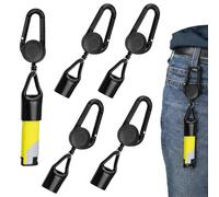 Pack of 4 Lighter Key Fob Extendable with Holder, Retractable Lighter, Lighter Leash, Anti-Loss Lighter Clip, for Lighters, Protective Accessories on the Go (Black)