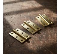 Pack of 4 Loose Pin Hinges 100mm 4 Inch Electro Brass Internal Door Butt Hinges Heavy Duty Removable Pin Wood Frame Hardware Pack Pair Premium Metal Hanging Fitting Finish Robust DIY Door Replacement