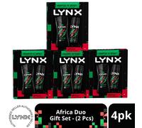 (Pack of 4) LYNX Africa Duo Gift Set 2 piece, Choose your pack 1,2,3 or 4