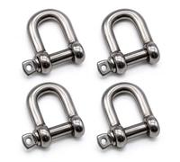Pack of 4 - M10 A4 316 Stainless Steel D/Dee Shackles Marine Grade (M10, 4)