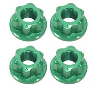 Pack of 4 M10 Track Wheel Nuts Suitable for Fixie Bicycle Axle Screws with Enhanced Grip for Rear Hub (green)
