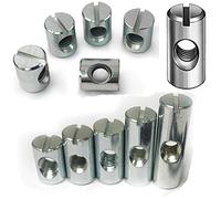 (Pack of 4) M4 M5 M6 M8 M10 Cross Dowel Barrel Nuts Centre Thread Furniture Unit Bed Cot (M6 x 20mm)