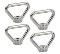 Pack of 4 M8 Stainless Steel Triangle Eyelet Nuts M8 Ring Nut Stainless Steel Lashing Eyelets Load Securing Lashing Eyelets Triangle Ring Nut for Automobile Ships Buildings and Power Plants